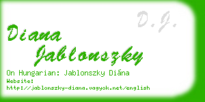 diana jablonszky business card